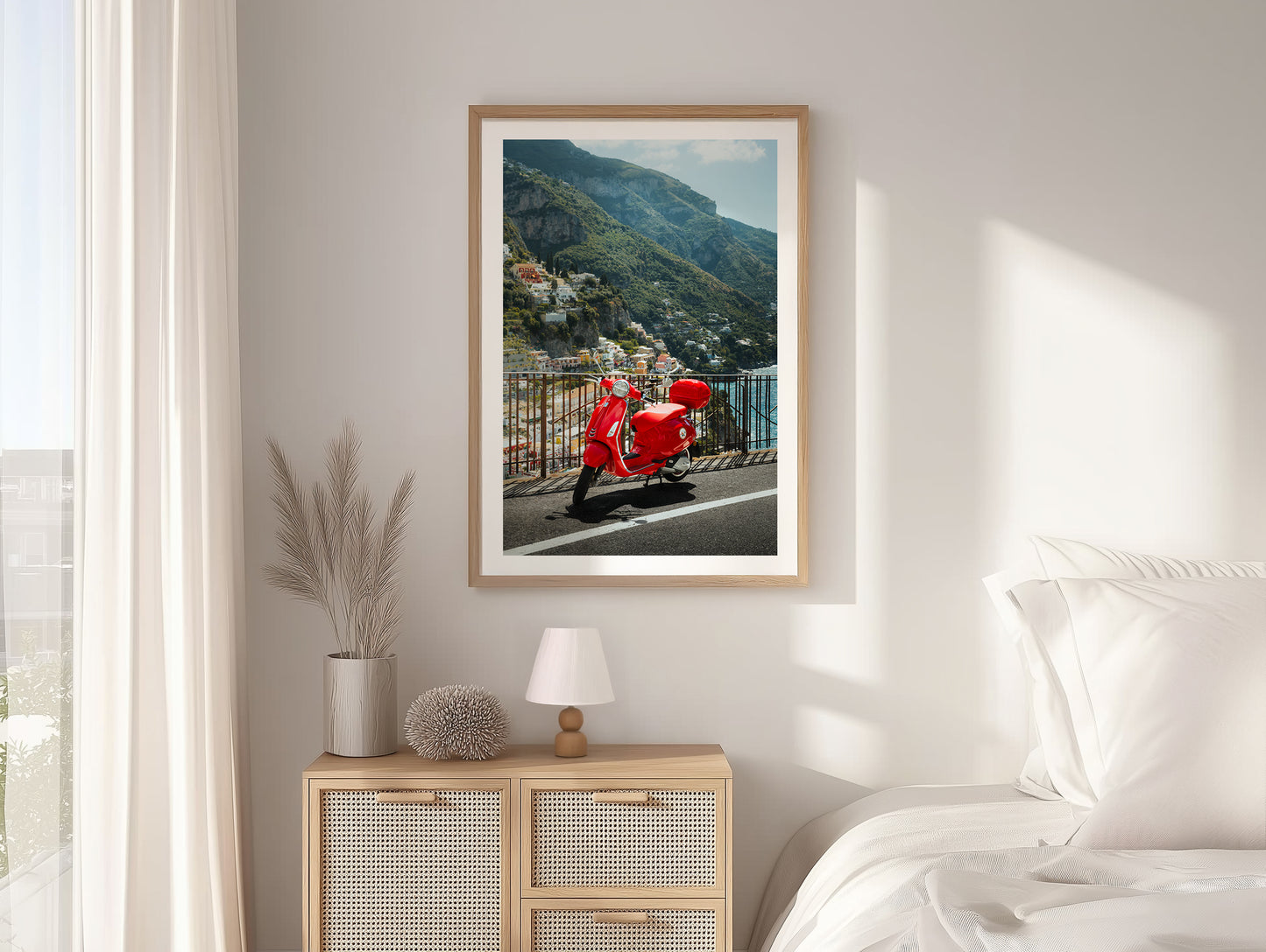 Red Vespa Amalfi Coast - Positano - Wall Art