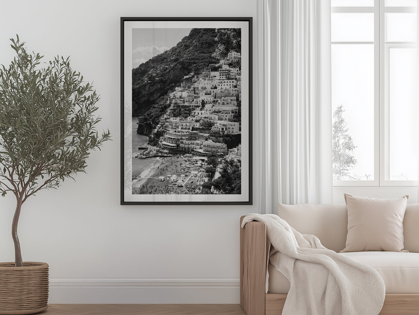 Colourful Italy - Positano B&W - Wall Art
