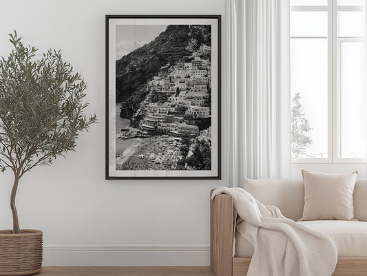Colourful Italy - Positano B&W - Wall Art