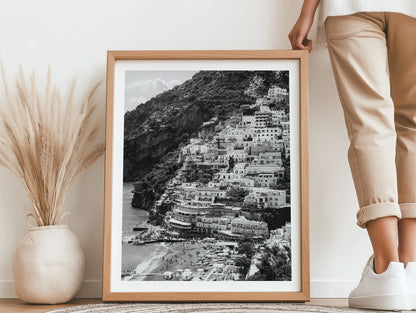 Colourful Italy - Positano B&W - Wall Art