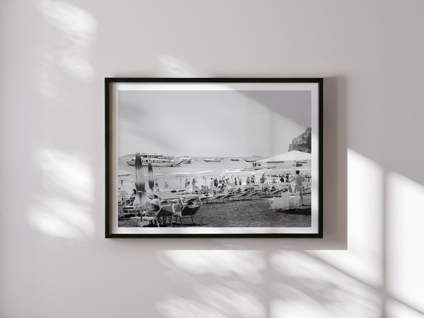 Positano Beach Umbrellas - Positano B&W - Wall Art