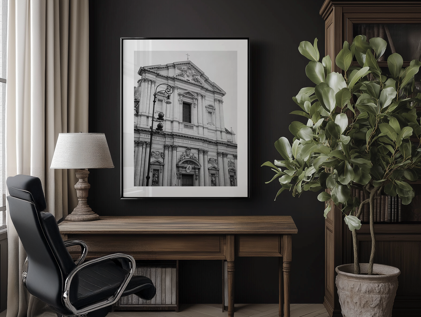 Basilica di Sant'Andrea della Valle B&W - Rome - Wall Art