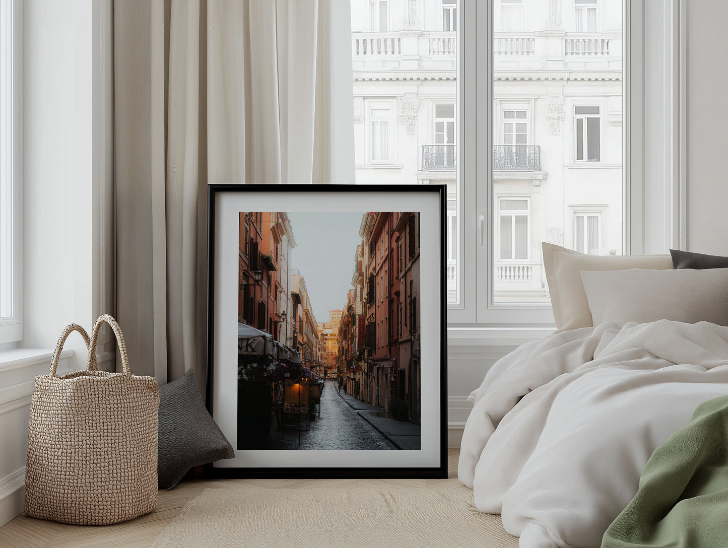 Cobble Stone Street Morning Light - Rome - Wall Art