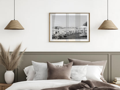 Positano Beach Umbrellas - Positano B&W - Wall Art