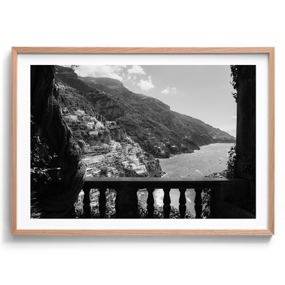 Italian Villa Balcony - Positano B&W - Wall Art
