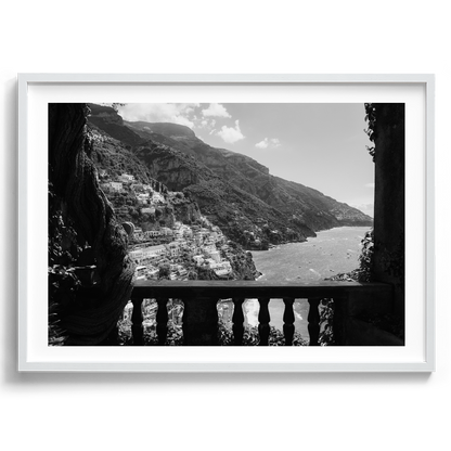 Italian Villa Balcony - Positano B&W - Wall Art