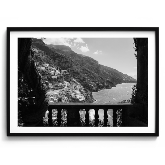 Italian Villa Balcony - Positano B&W - Wall Art