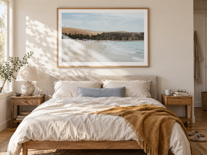 Rapid Bay Beach framed artwork displayed in a bedroom