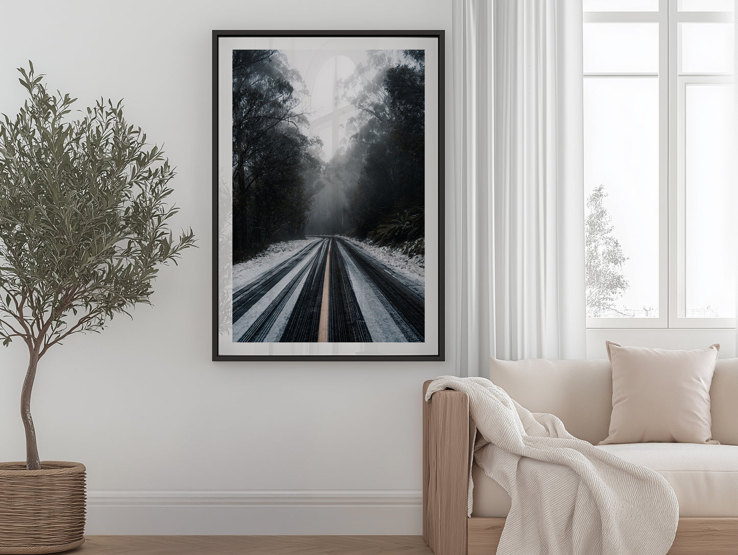 Mt Donna Buang Snowy Road - Victoria - Wall Art