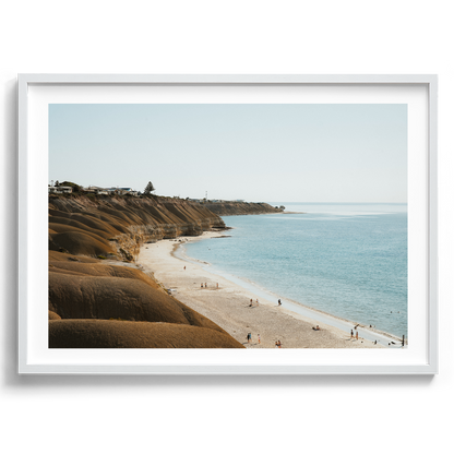 Port Willunga Beach Golden Afternoon artwork presented in a white frame