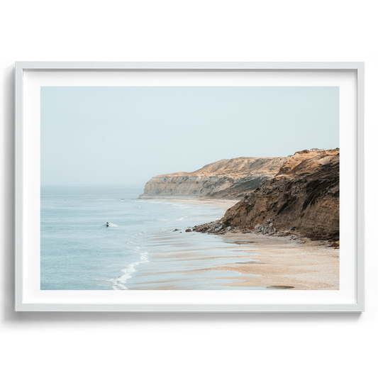 Port Willunga Beach in South Australia artwork presented in a white frame