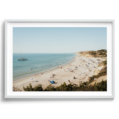 Port Willunga Beach Summer Day artwork presented in a white frame