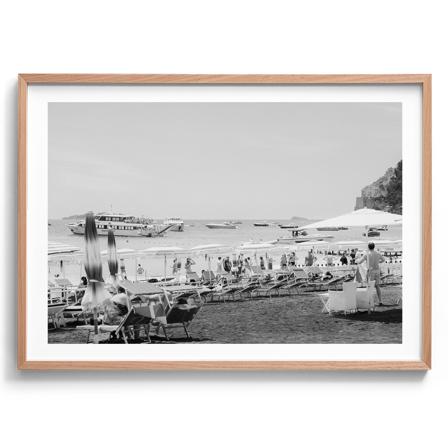 Positano Beach Umbrellas - Positano B&W - Wall Art
