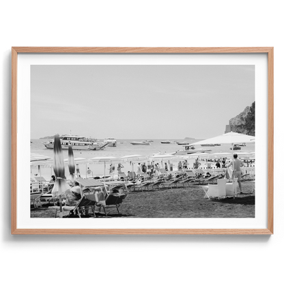 Positano Beach Umbrellas - Positano B&W - Wall Art