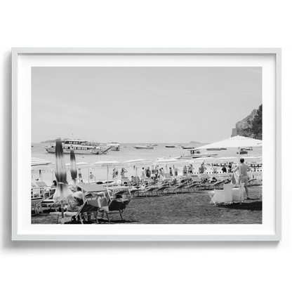 Positano Beach Umbrellas - Positano B&W - Wall Art