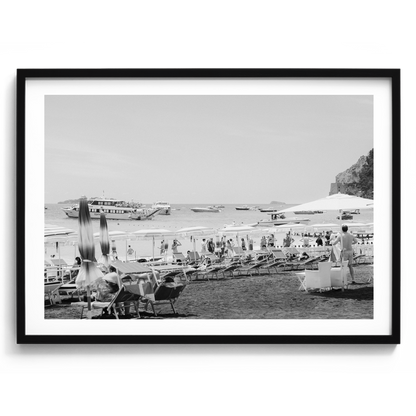 Positano Beach Umbrellas - Positano B&W - Wall Art