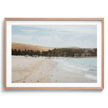 Rapid Bay Beach artwork presented in an oak frame