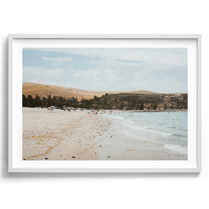 Rapid Bay Beach artwork presented in a white frame