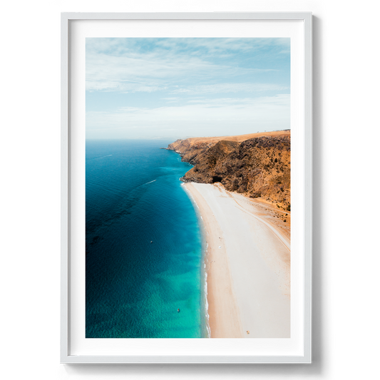 Rapid Bay Aerial in South Australia artwork presented in a white frame
