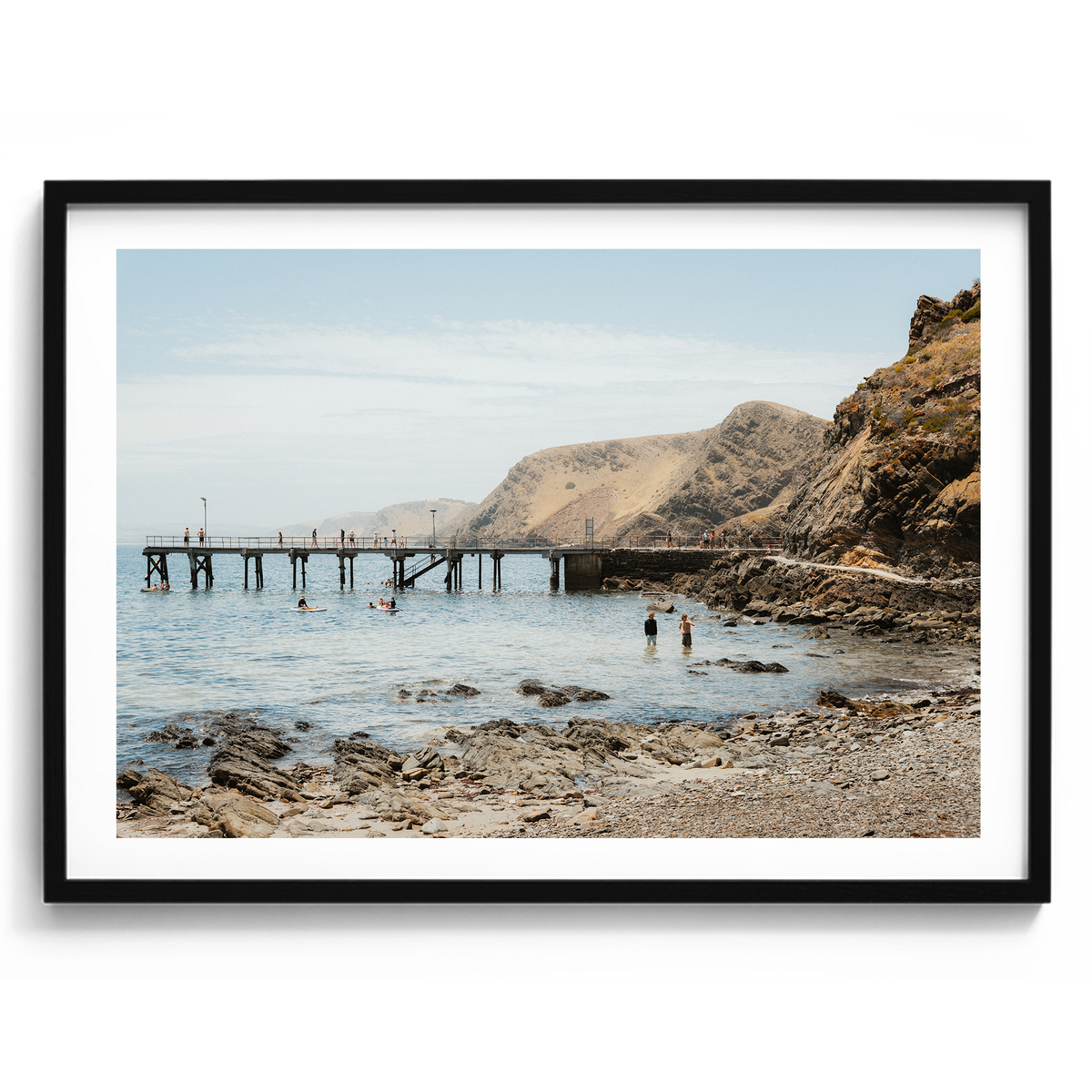 Rapid Bay Pier artwork presented in a black frame