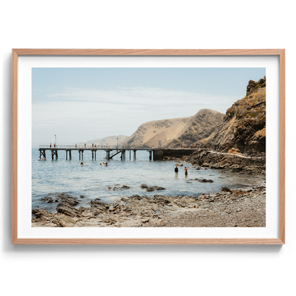 Rapid Bay Pier artwork presented in an oak frame