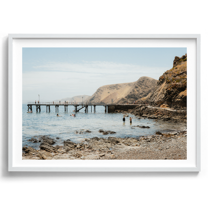 Rapid Bay Pier artwork presented in a white frame