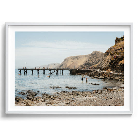 Rapid Bay Pier artwork presented in a white frame
