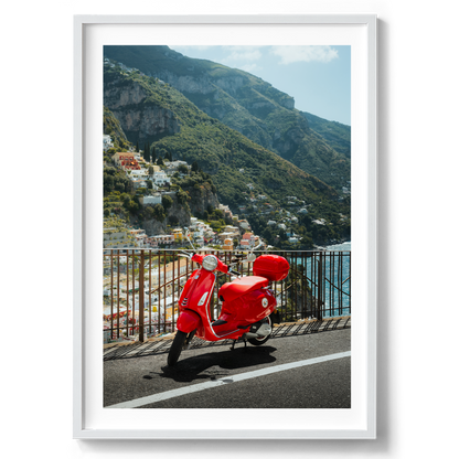 Red Vespa Amalfi Coast - Positano - Wall Art