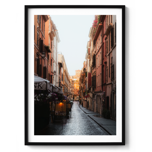 Cobble Stone Street Morning Light - Rome - Wall Art