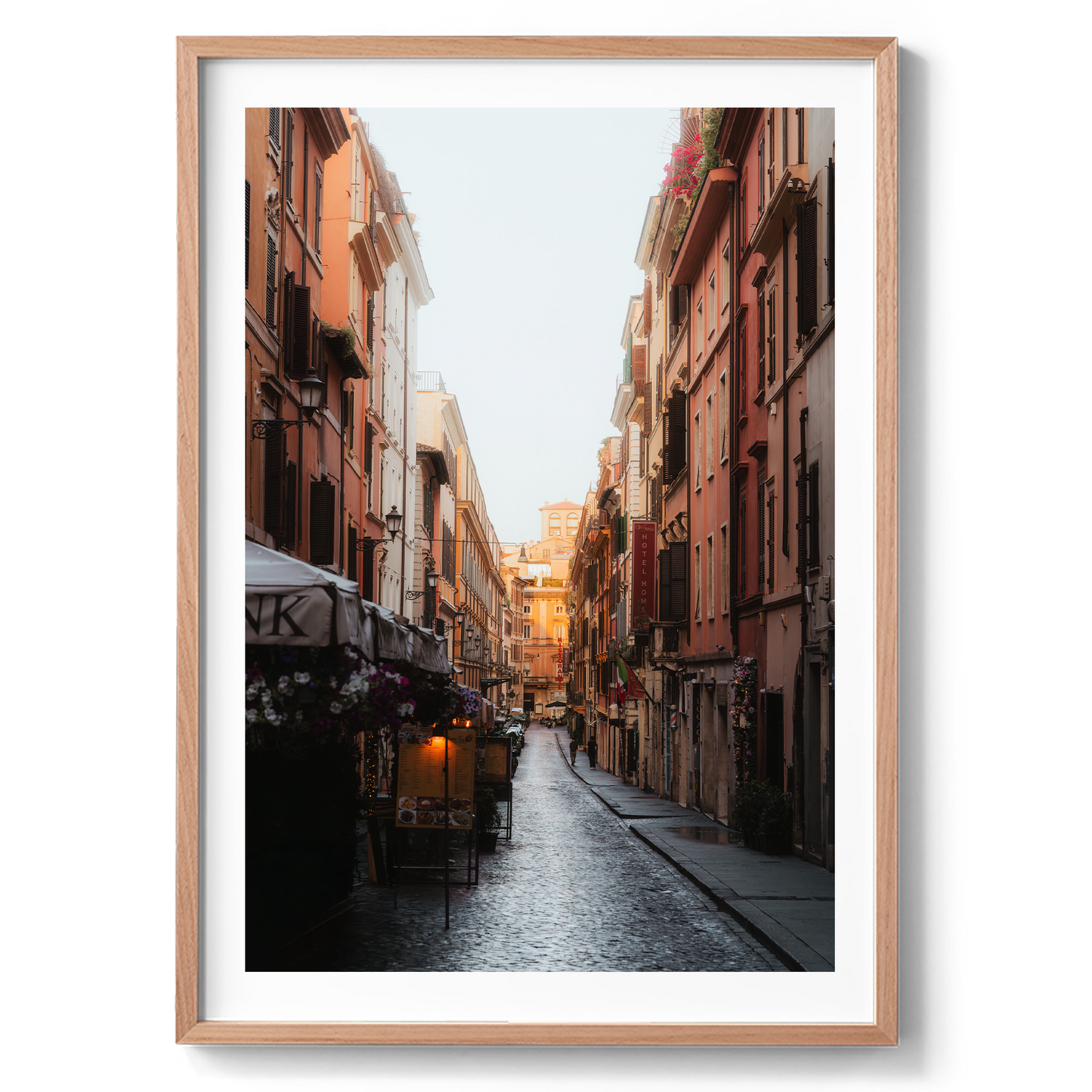 Cobble Stone Street Morning Light - Rome - Wall Art
