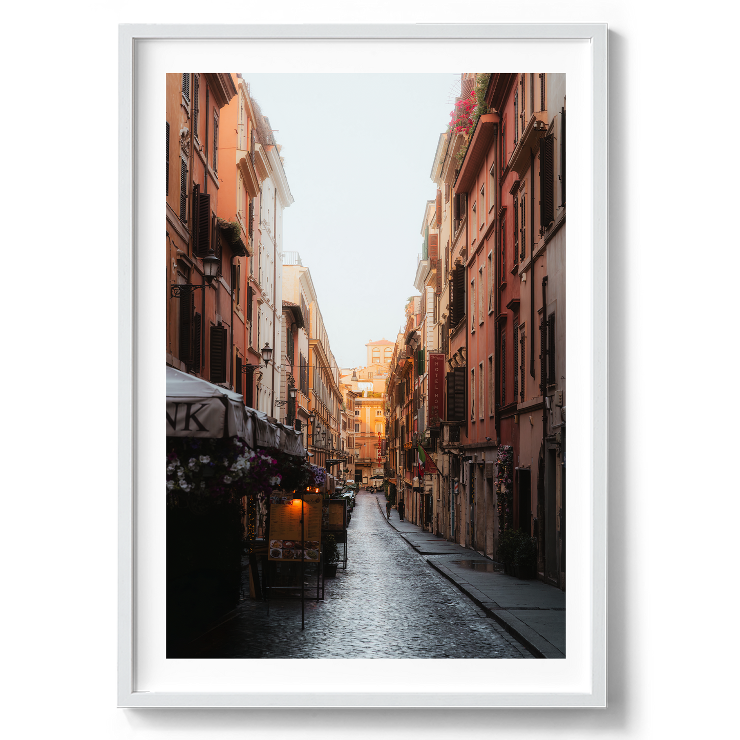 Cobble Stone Street Morning Light - Rome - Wall Art