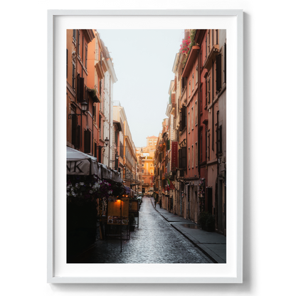 Cobble Stone Street Morning Light - Rome - Wall Art
