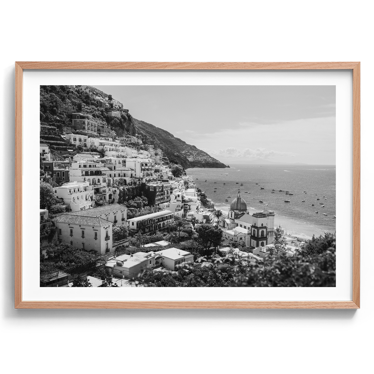 Sunny Amalfi Coast Morning II B&W - Positano - Wall Art