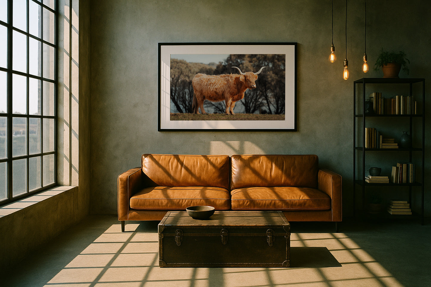 The Lone Highland Cow - Phillip Island - Wall Art