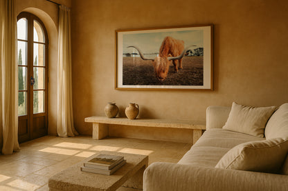 Grazing Highland Cow - Victoria - Wall Art