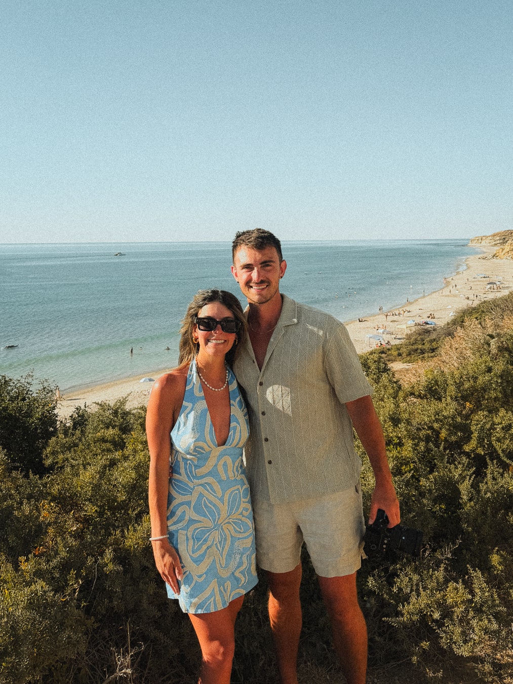 Lachie and Tarsh together above a South Australian beach.